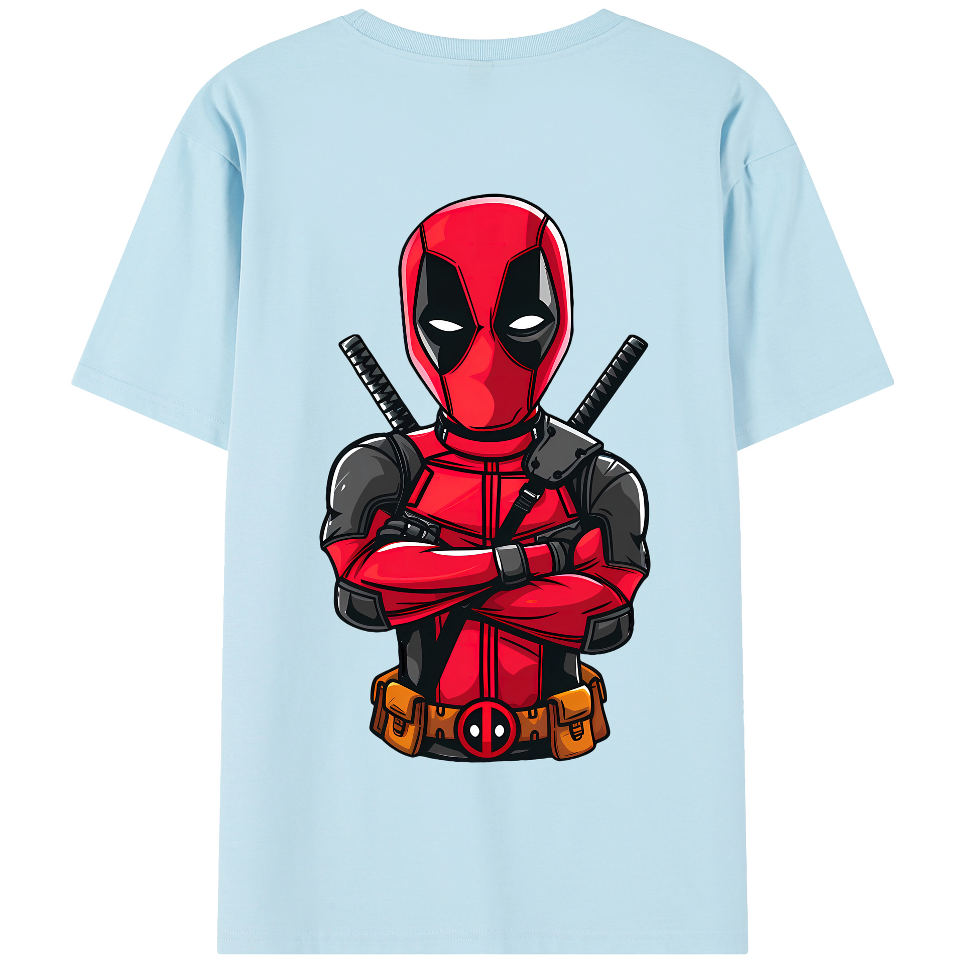（画像用） Deadpool デッドプール 綿100％半袖Tシャツ（背面プリント）